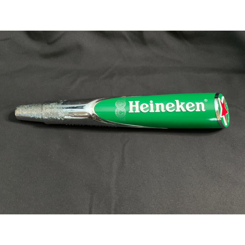 Heineken Beer Tap Handle Green Chrome Red Star Holland 10.5 in Distressed
